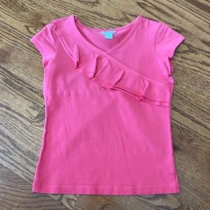 kc parker, girls pink ruffle shirt, (size: 10)
